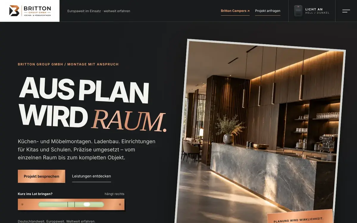 Website der Britton Group GmbH