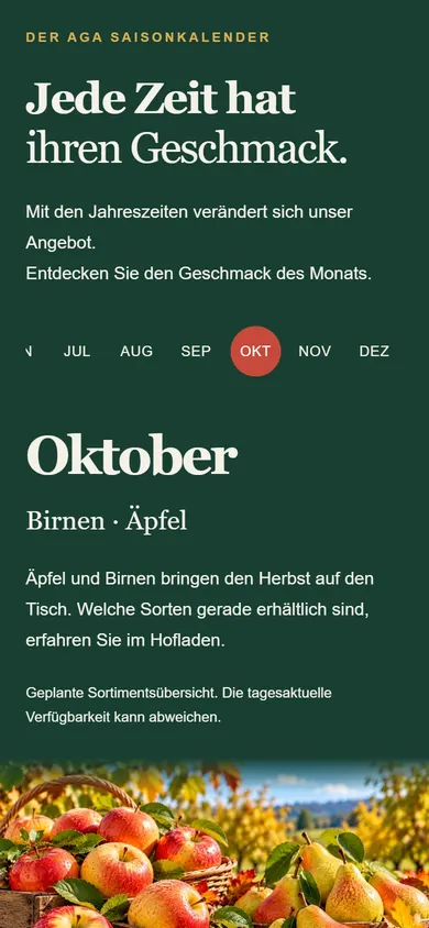Handy: Saisonkalender mit Monat Oktober